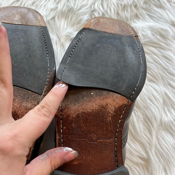 Florsheim Mens Lexington Wingtip Loafer Dress Shoes Brown Leather Tassel 9.5 3E - Picture 6 of 10